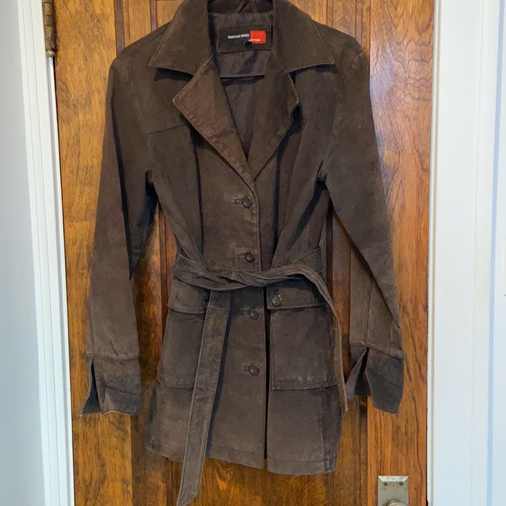 90s brown leather jacket